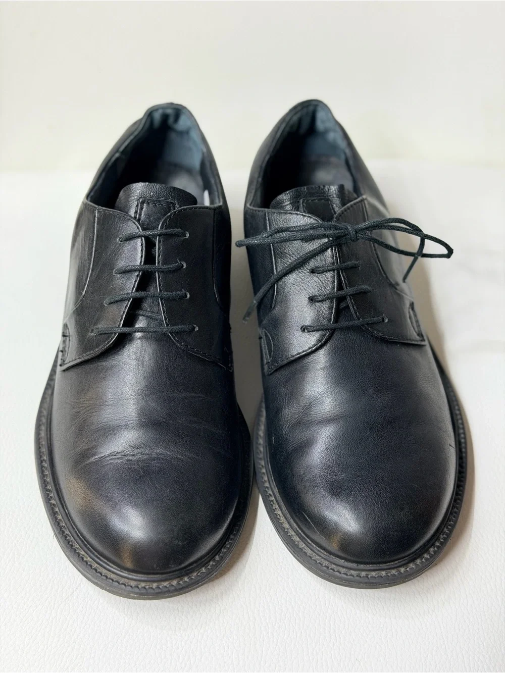 C2 by Calibrate Black Leather Derby Shoes Size 36.5